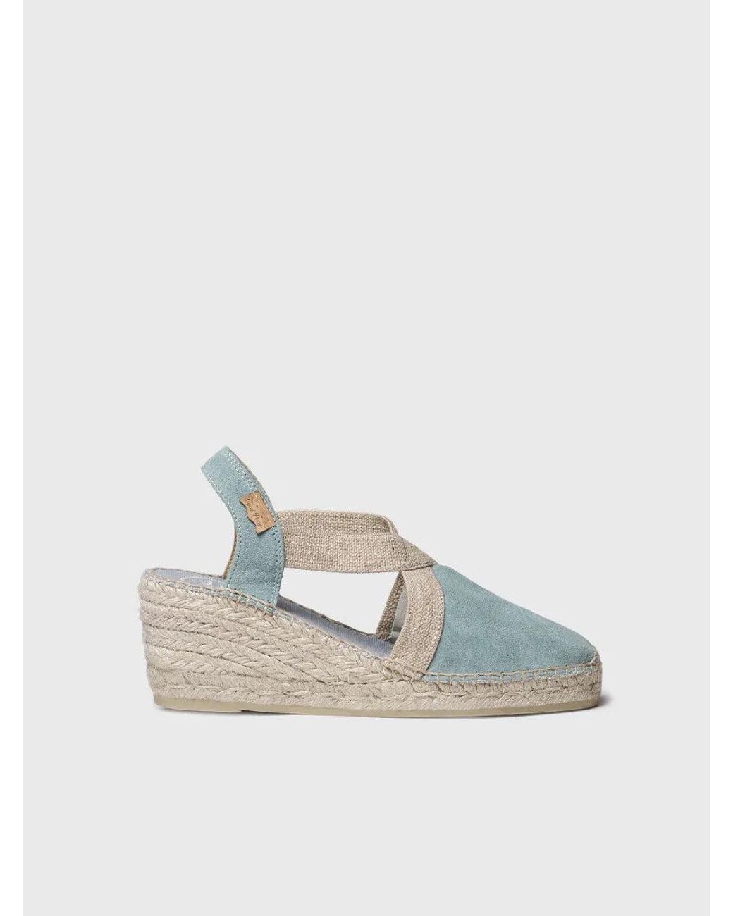 Toni Pons Blue Suede Espadrille With Elastic Bands