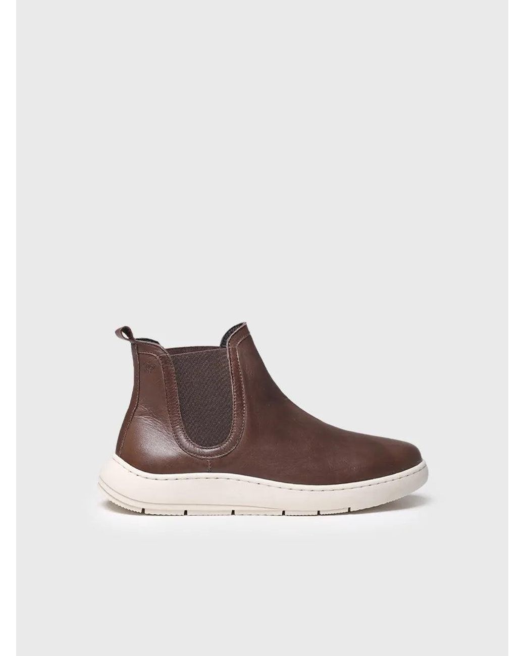 Toni Pons Brown Leather Bootie For With Side Elastic