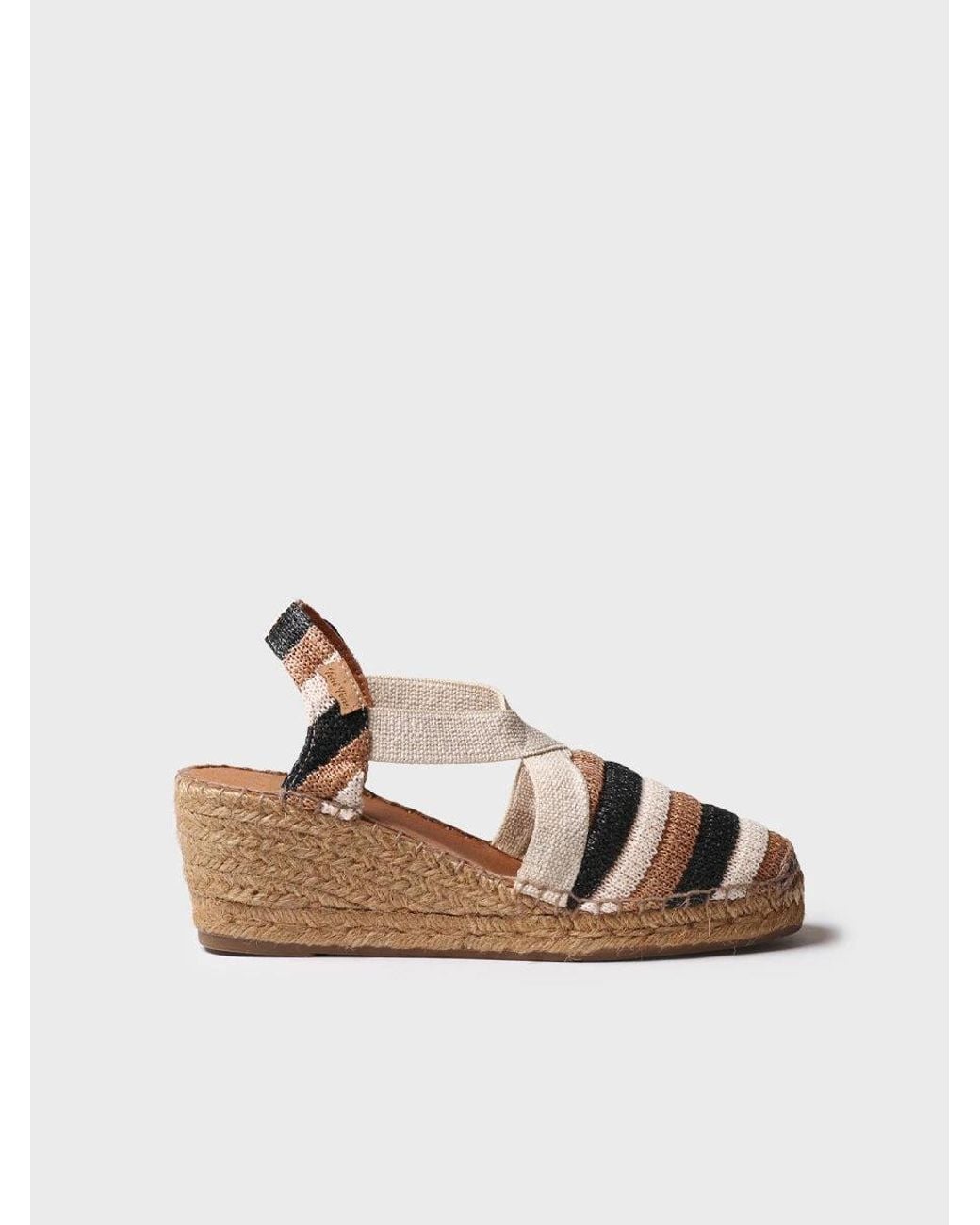 Toni Pons Multicolor Striped Wedge Espadrille With Elastic Bands