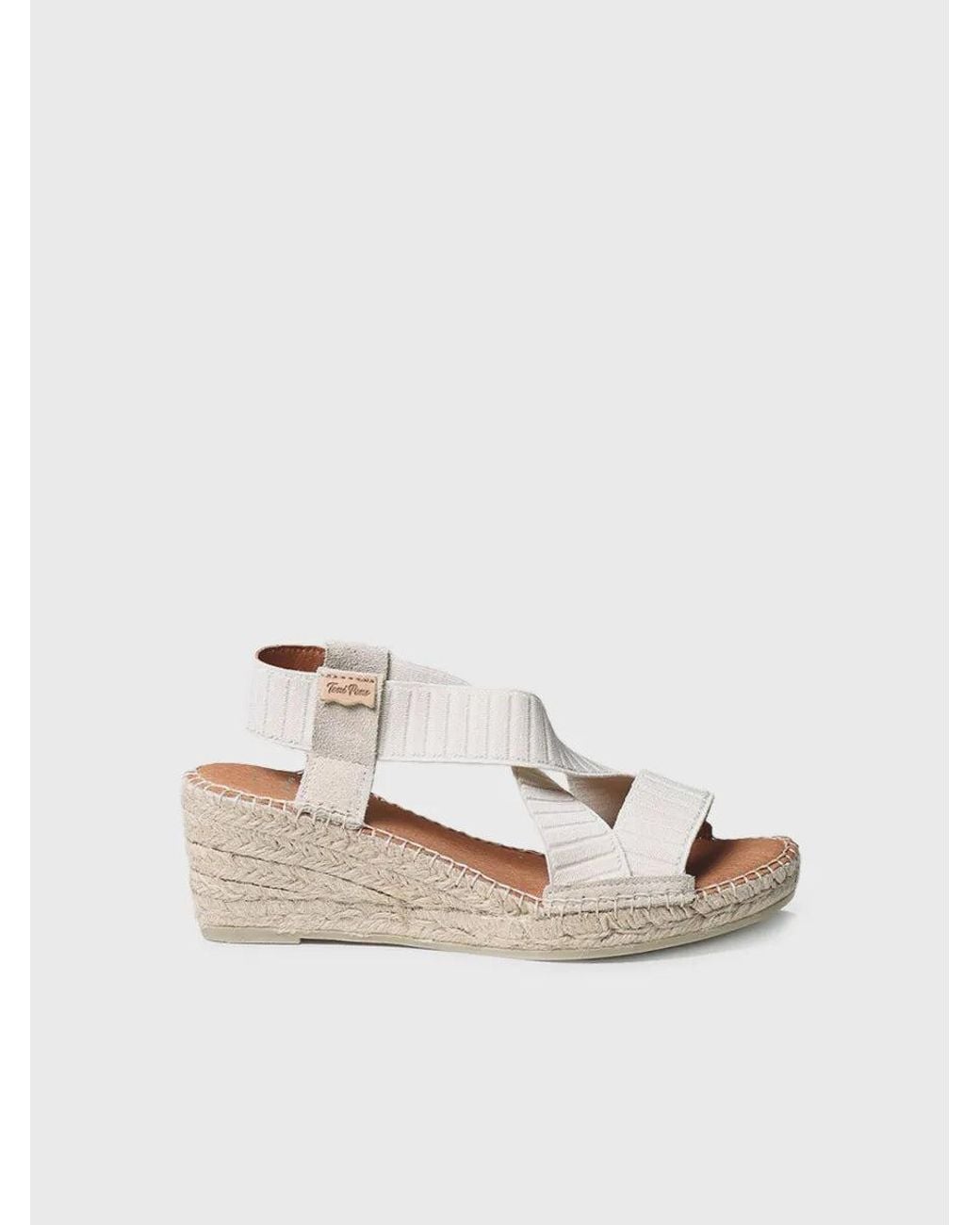 Toni Pons Natural Wedge Sandal With Elastic Straps