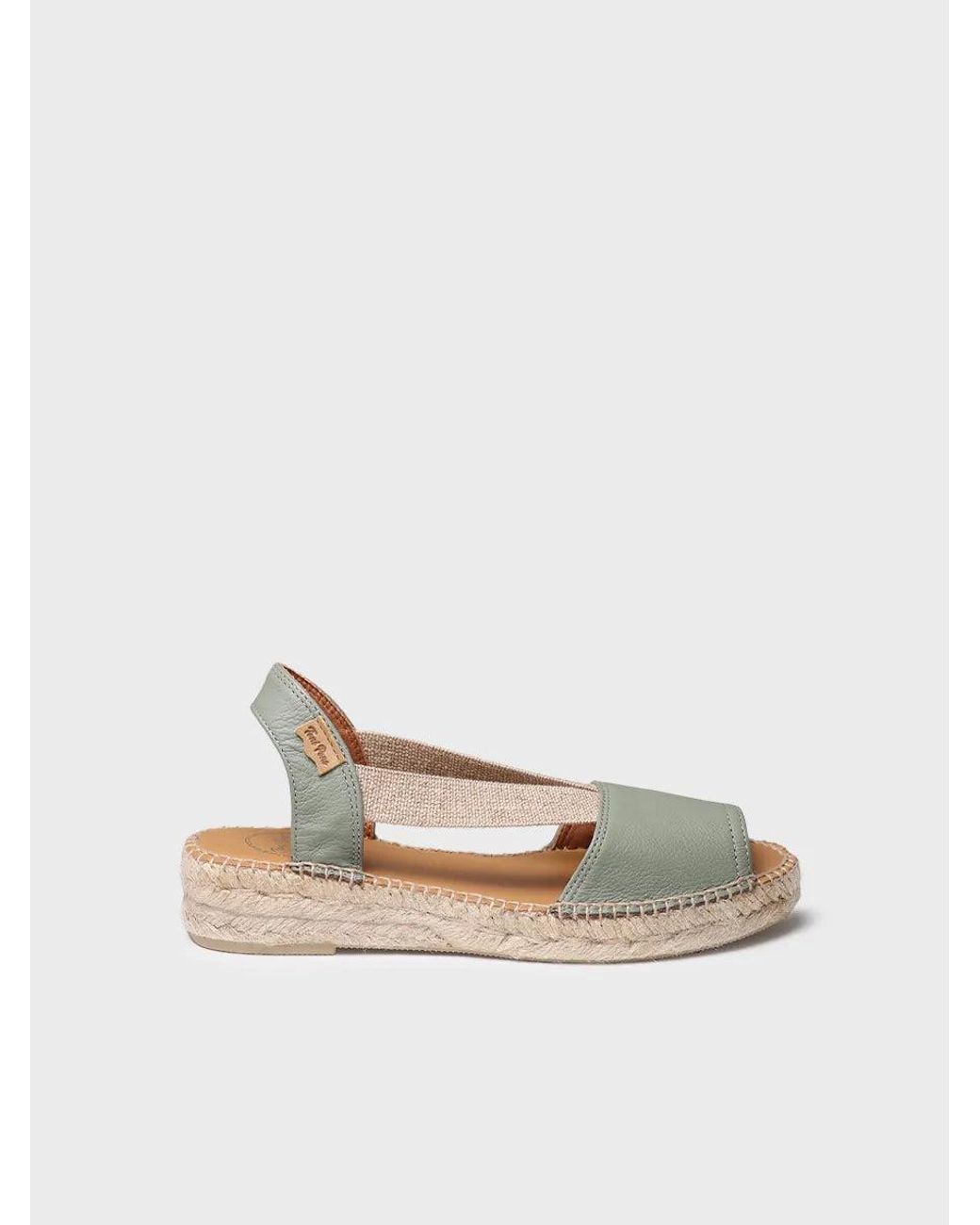 Toni Pons White Flat Leather Sandal With Elastics
