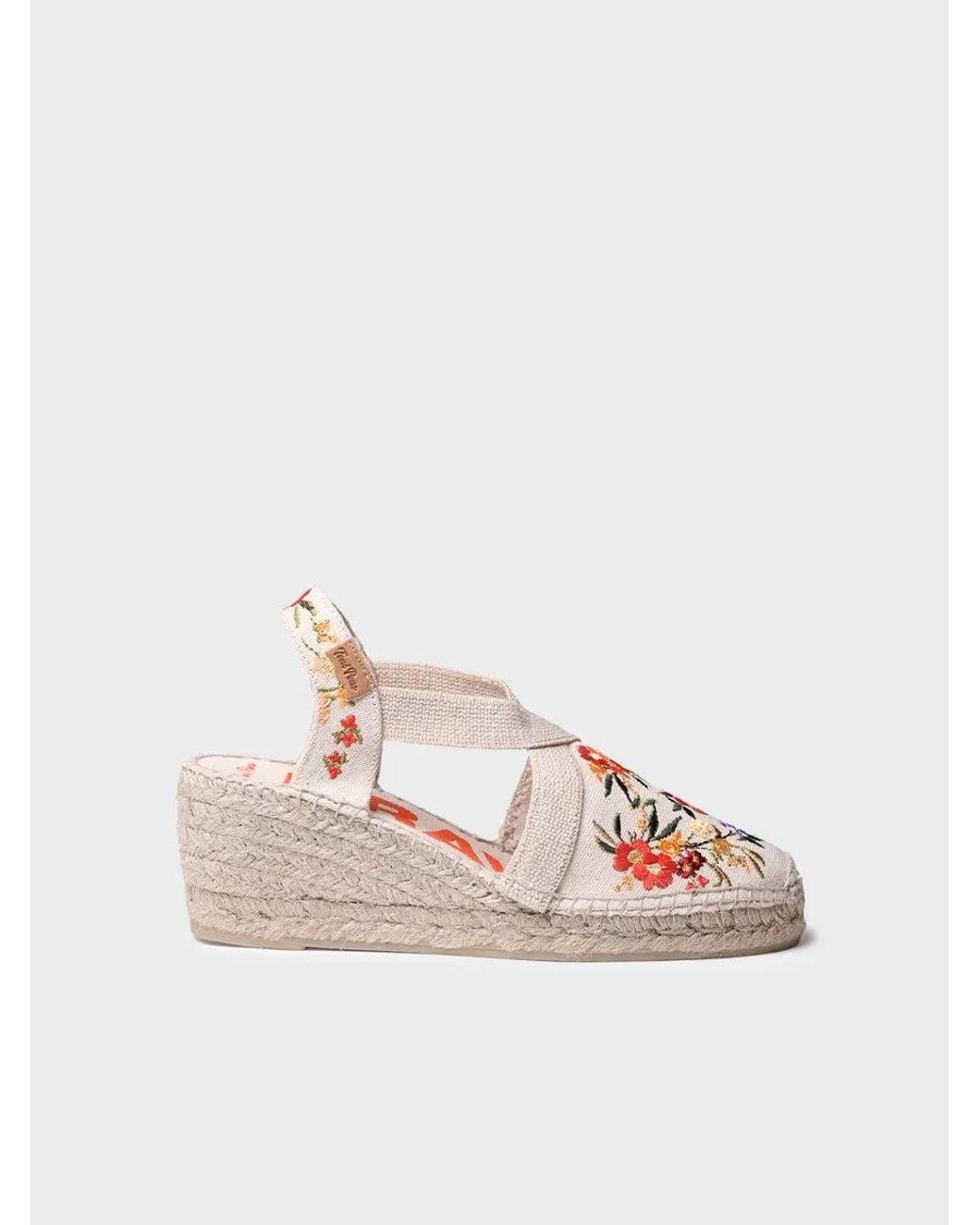 Toni Pons Pink Wedge Espadrilles With Multicoloured Embroidery