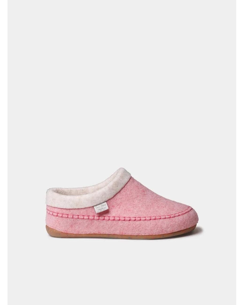Toni Pons Pink Backless Felt Slippers With Wedge