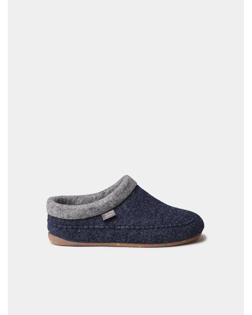 Toni Pons Blue Backless Felt Slippers With Wedge