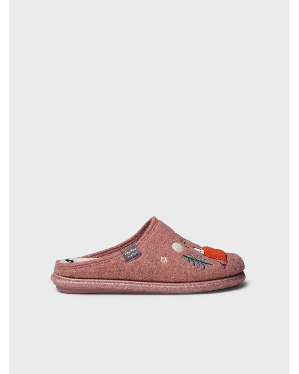 Toni Pons Pink Felt House Slipper With Snoopy Motif For
