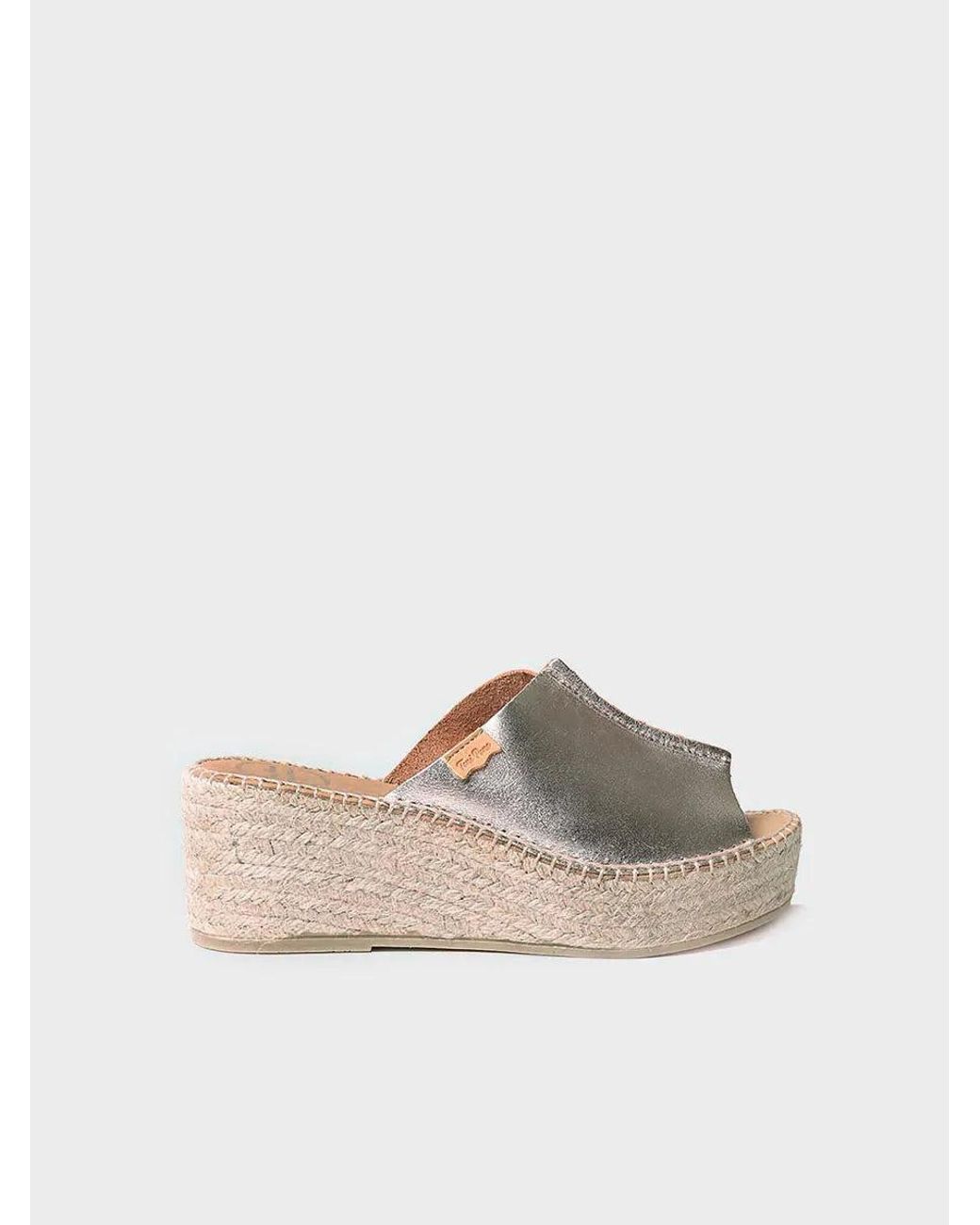 Toni Pons Natural Slingback Leather Espadrilles