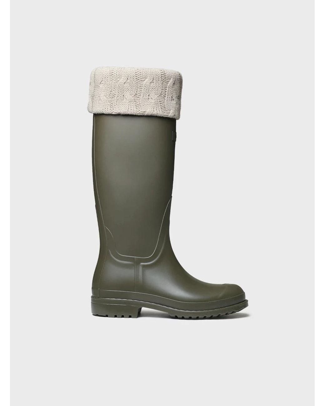 Toni Pons Green Tall Rain Boot With Knit Sock