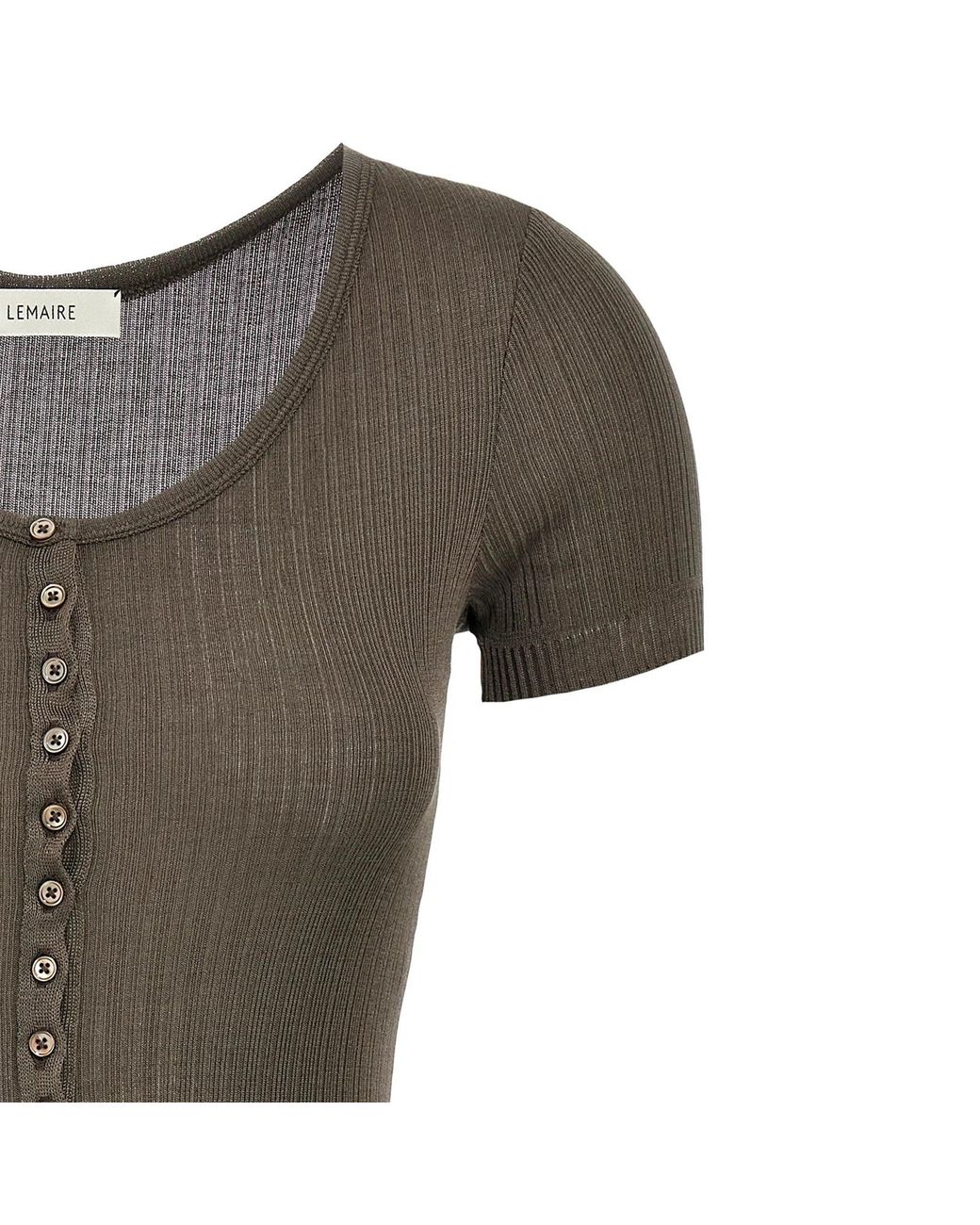 Lemaire Gray Buttoned Rib Body