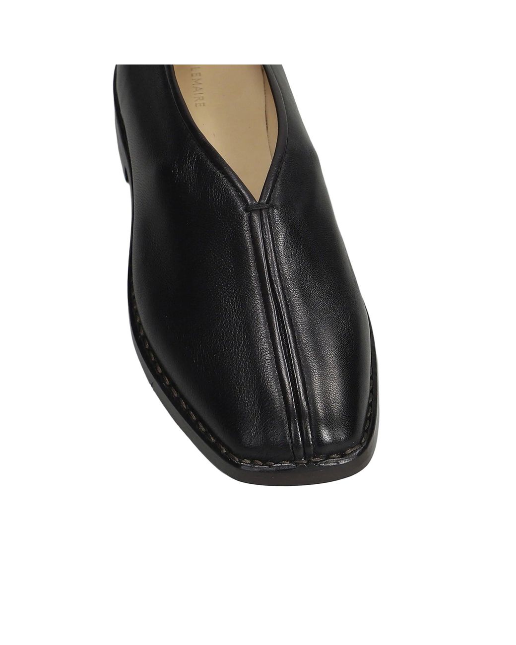 Lemaire Black Flat Piped Slippers