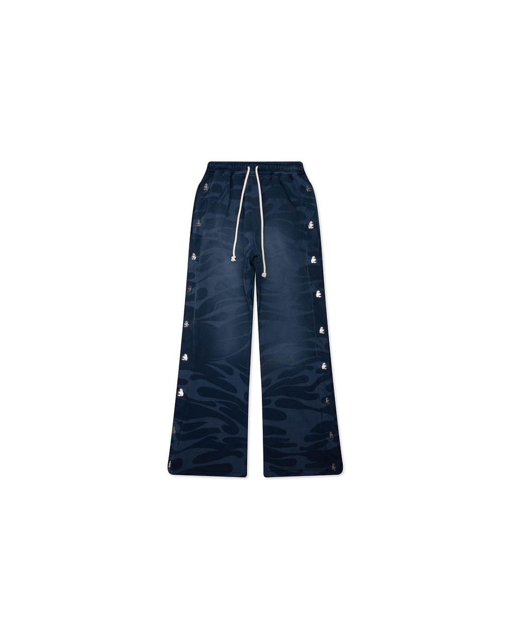 HELLSTAR Blue Snap Sweatpants W/ Flame for men