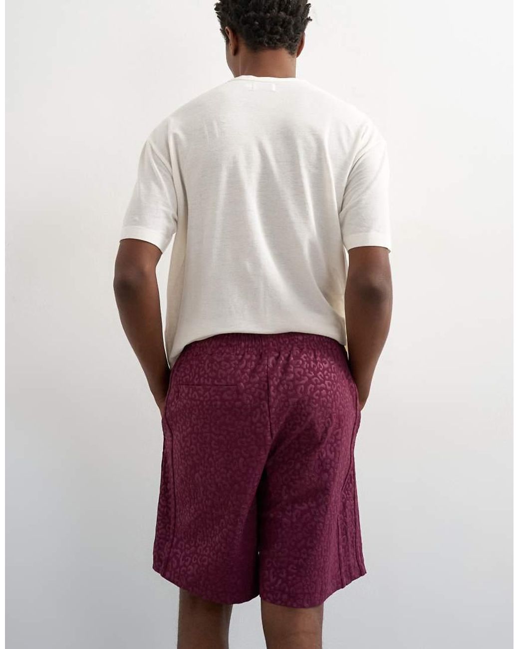 Topman White Leopard Jacquard Short for men