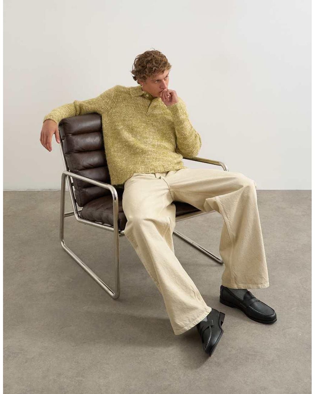 Topman Metallic Classic Fit Knitted Twist Polo for men