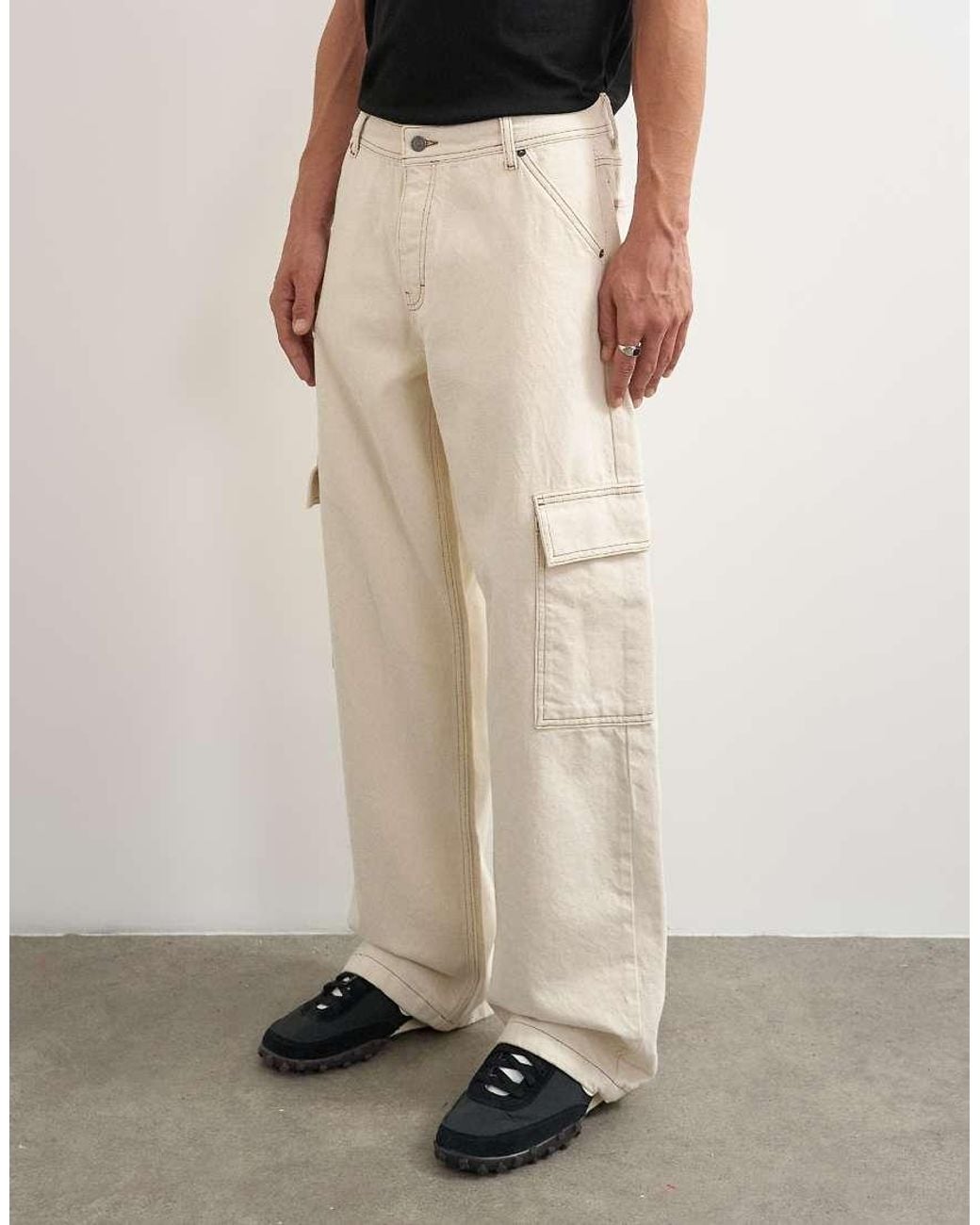 Topman White Rigid baggy Fit Jean With Side Pockets for men