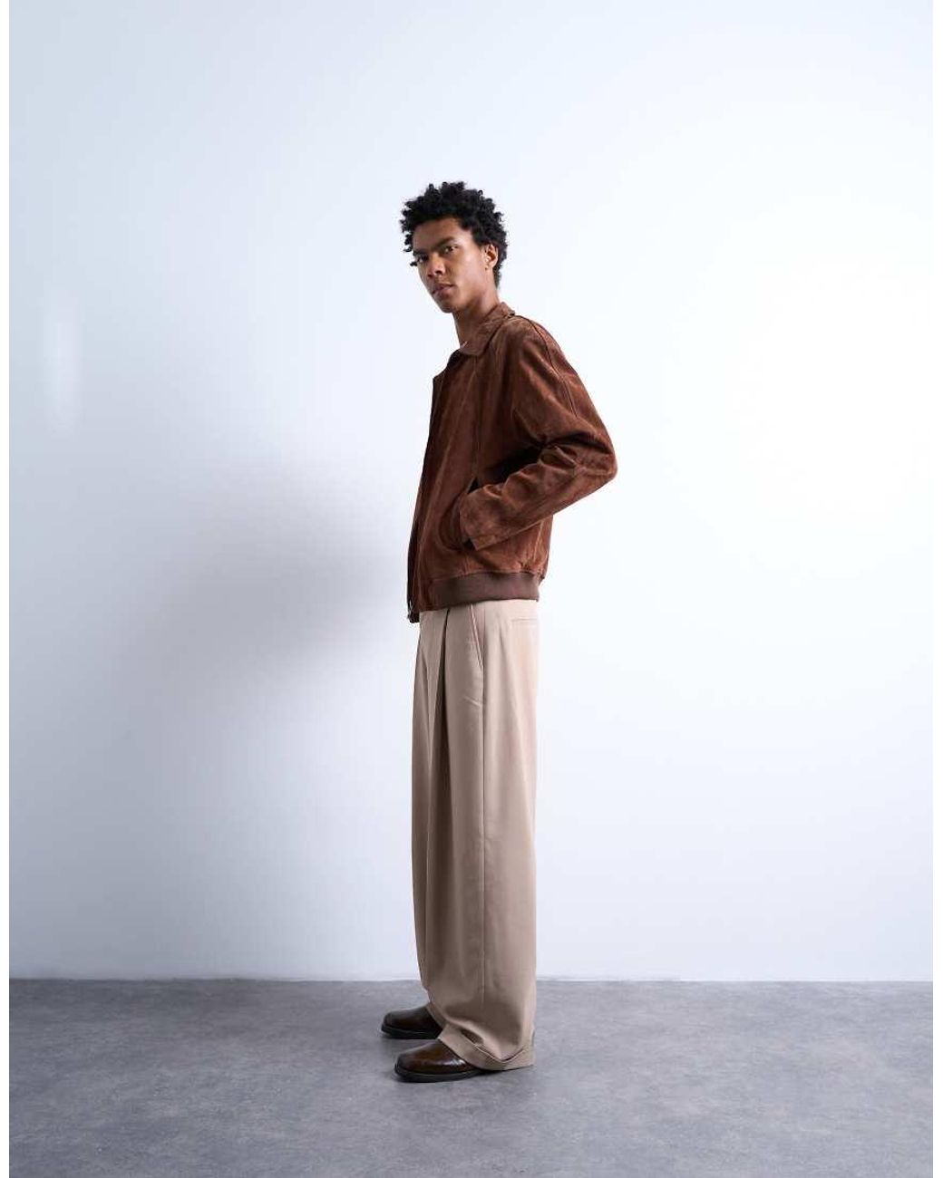 Topman White Relaxed Smart Trousers for men