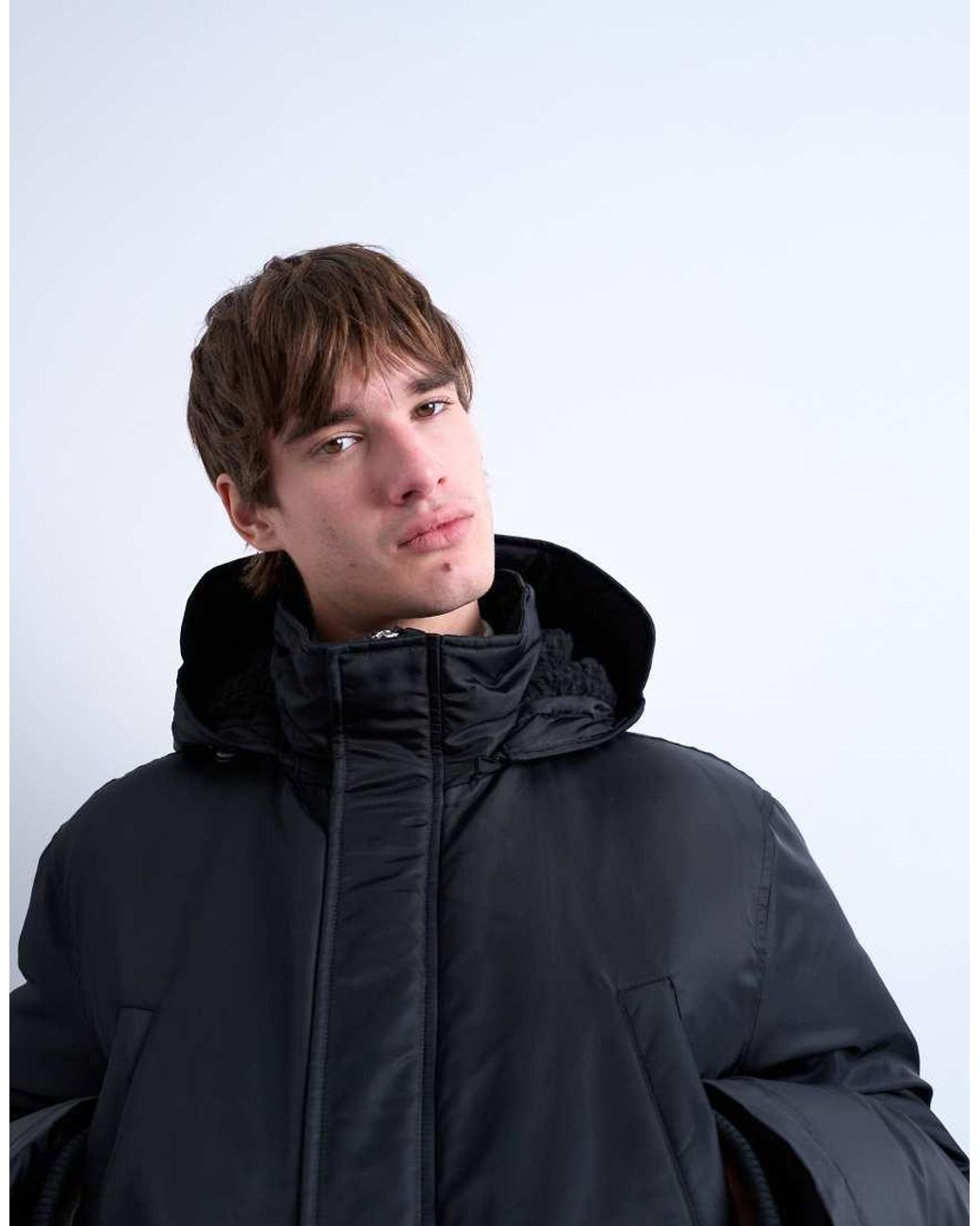 Topman Blue Double Pocket Parka for men