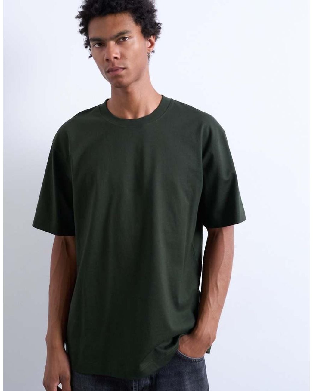 Topman Green Relaxed T-Shirt for men