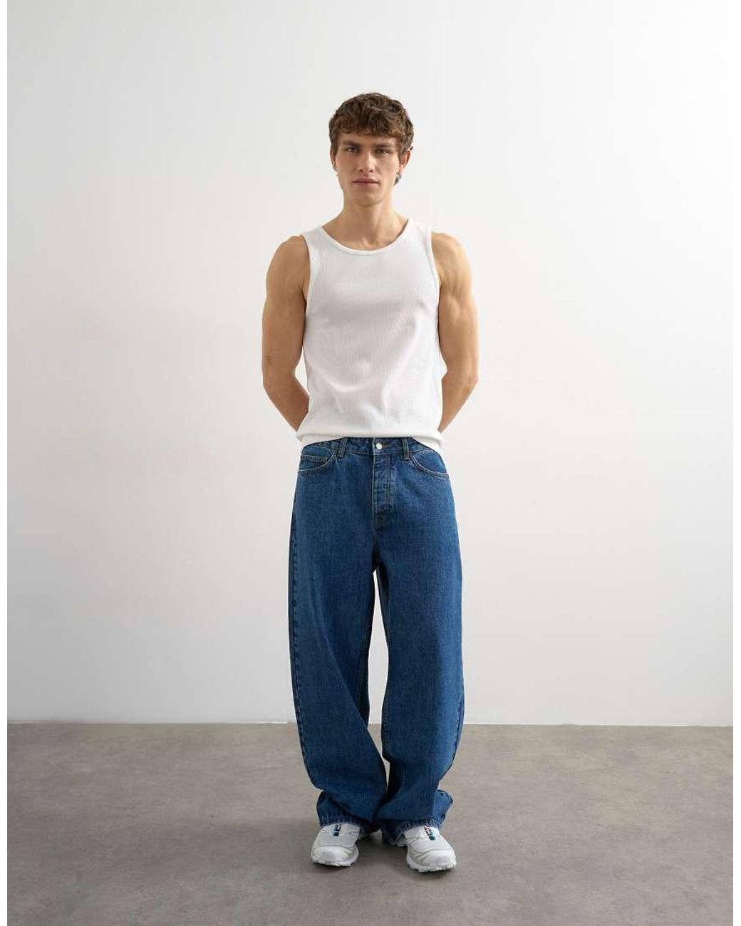 Topman Blue Rib Vest for men