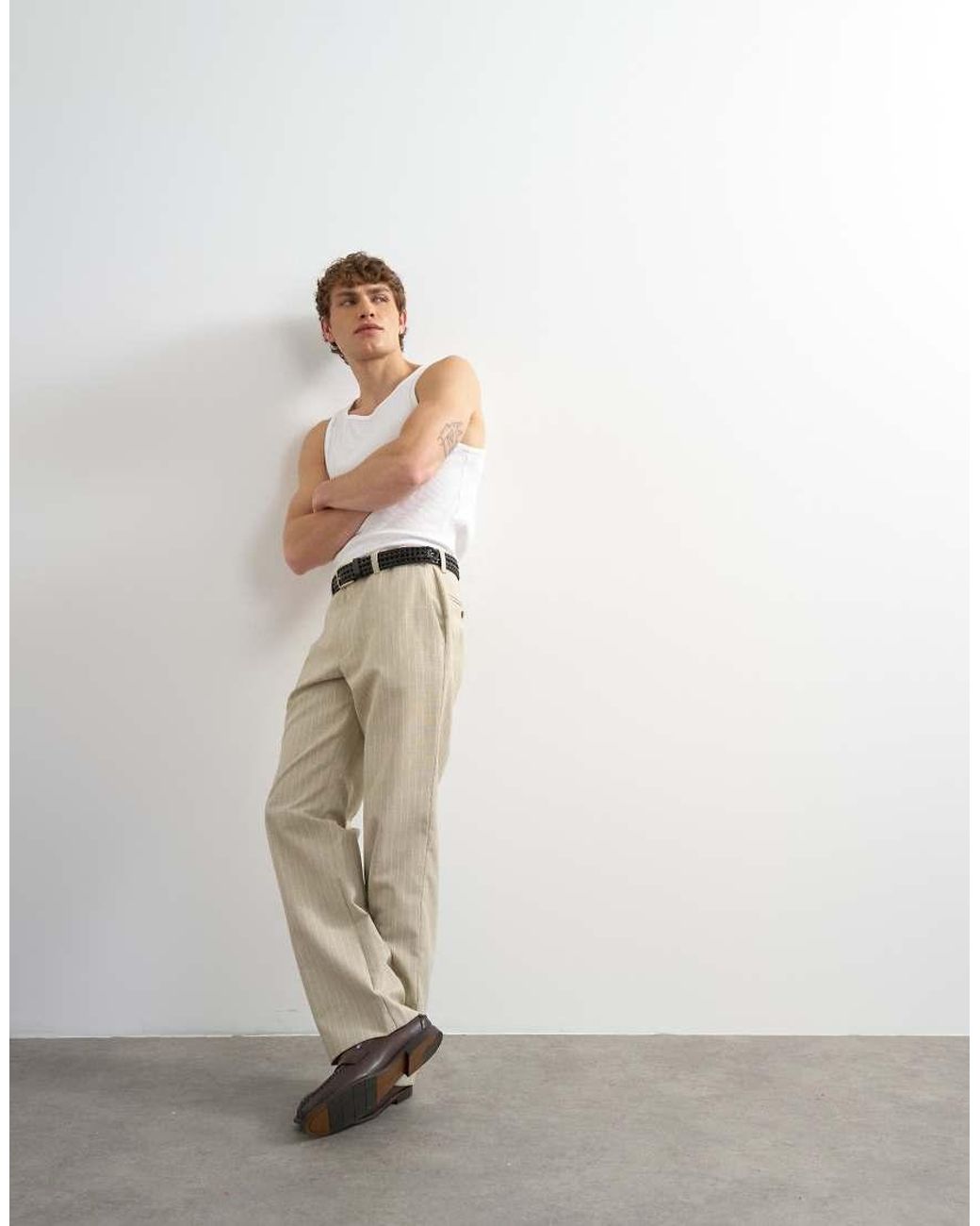 Topman Multicolor Wide Leg Stripe Trouser for men