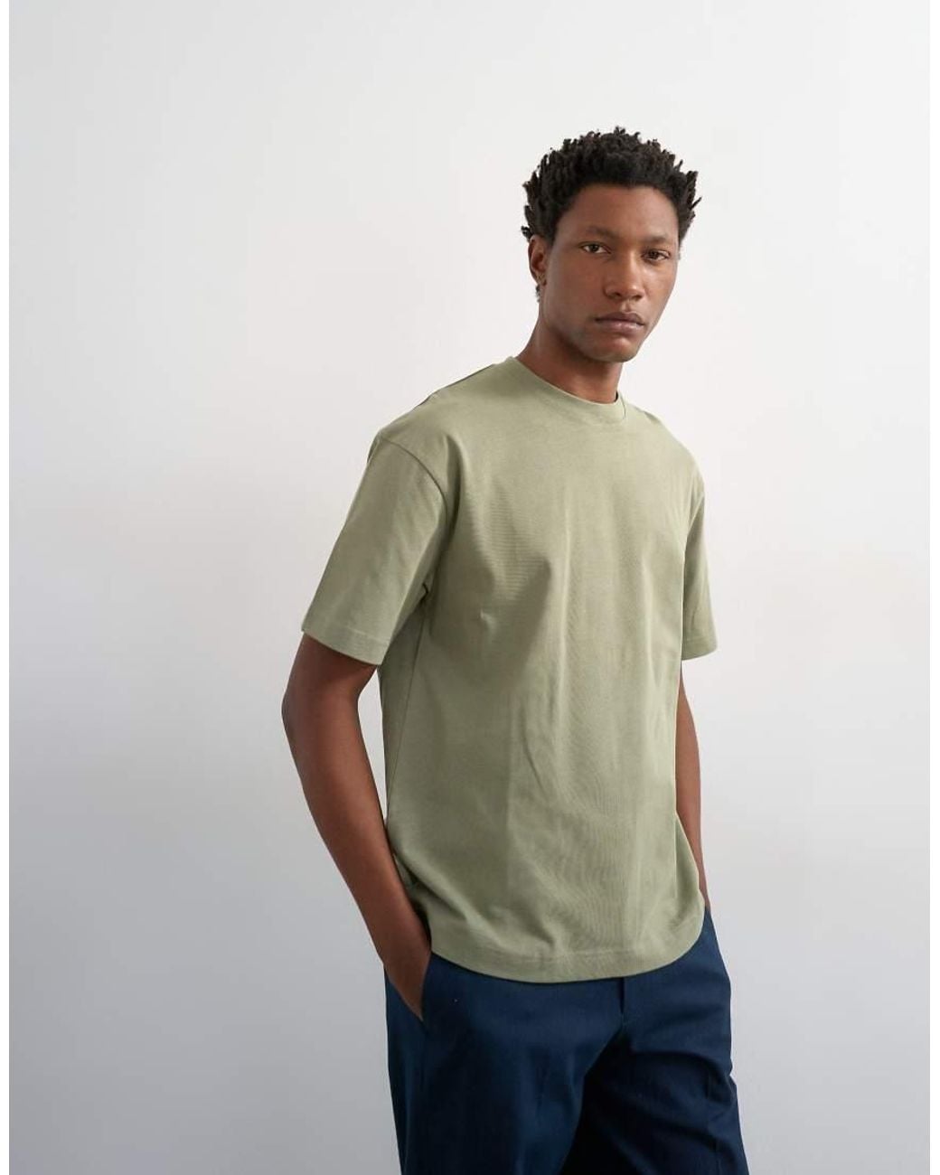 Topman Green Relaxed Fit T-shirt for men