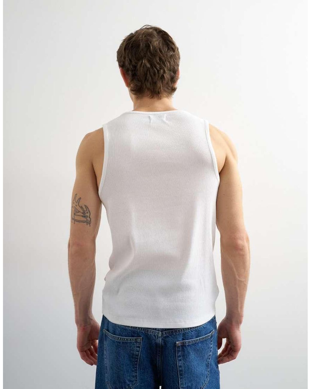 Topman Blue Rib Vest for men