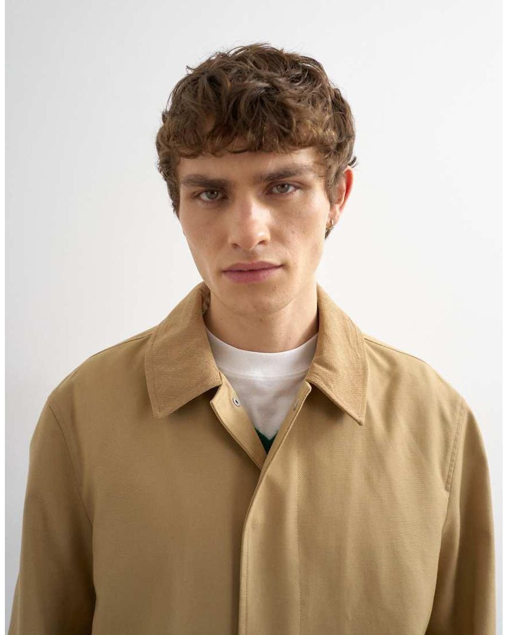Topman Natural Cord Collar Car Coat for men