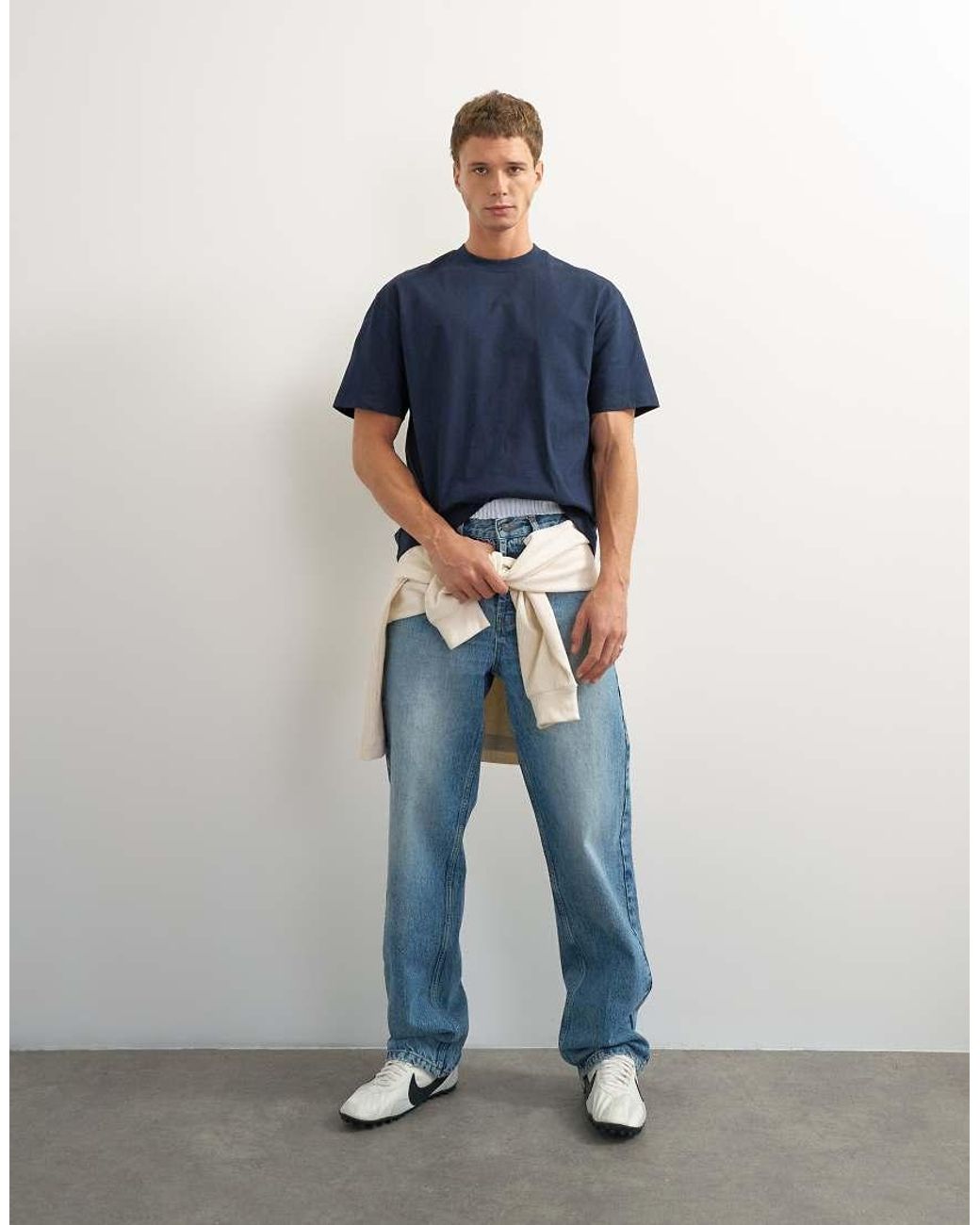 Topman Blue Relaxed Fit T-shirt for men