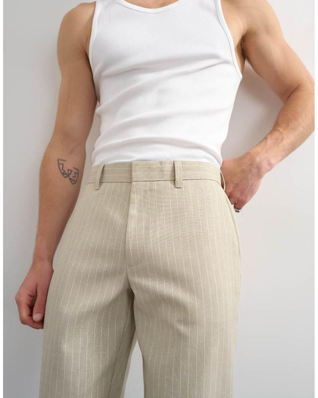 Topman Multicolor Wide Leg Stripe Trouser for men
