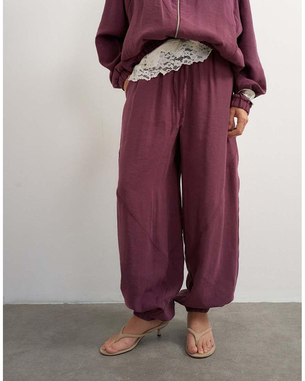 TOPSHOP Purple Co Ord Horseshoe Trouser