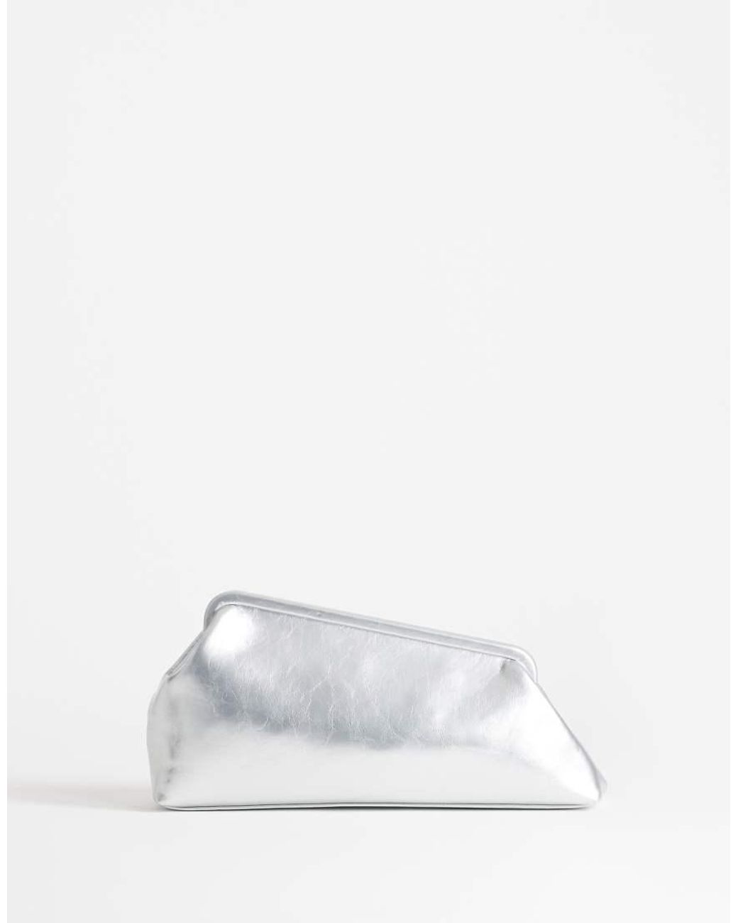 TOPSHOP White Anna Medium Angular Clutch Bag