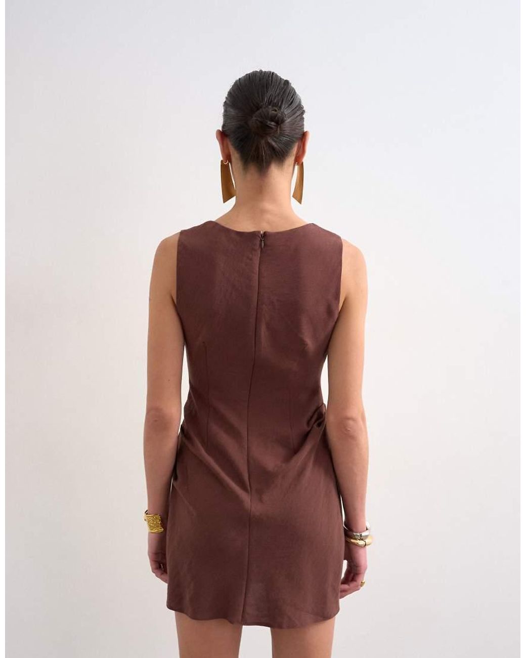 TOPSHOP Pink Structured Drape Mini Dress
