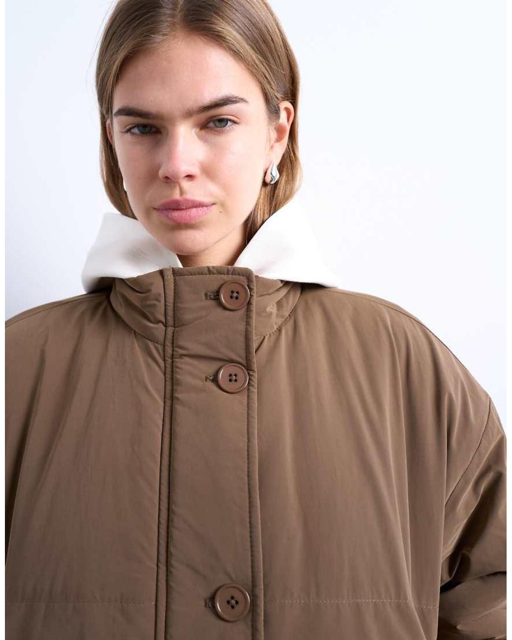 TOPSHOP Brown Hybrid Padded Jacket
