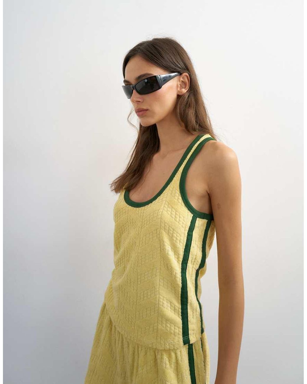 TOPSHOP White Towelling Scoop Vest