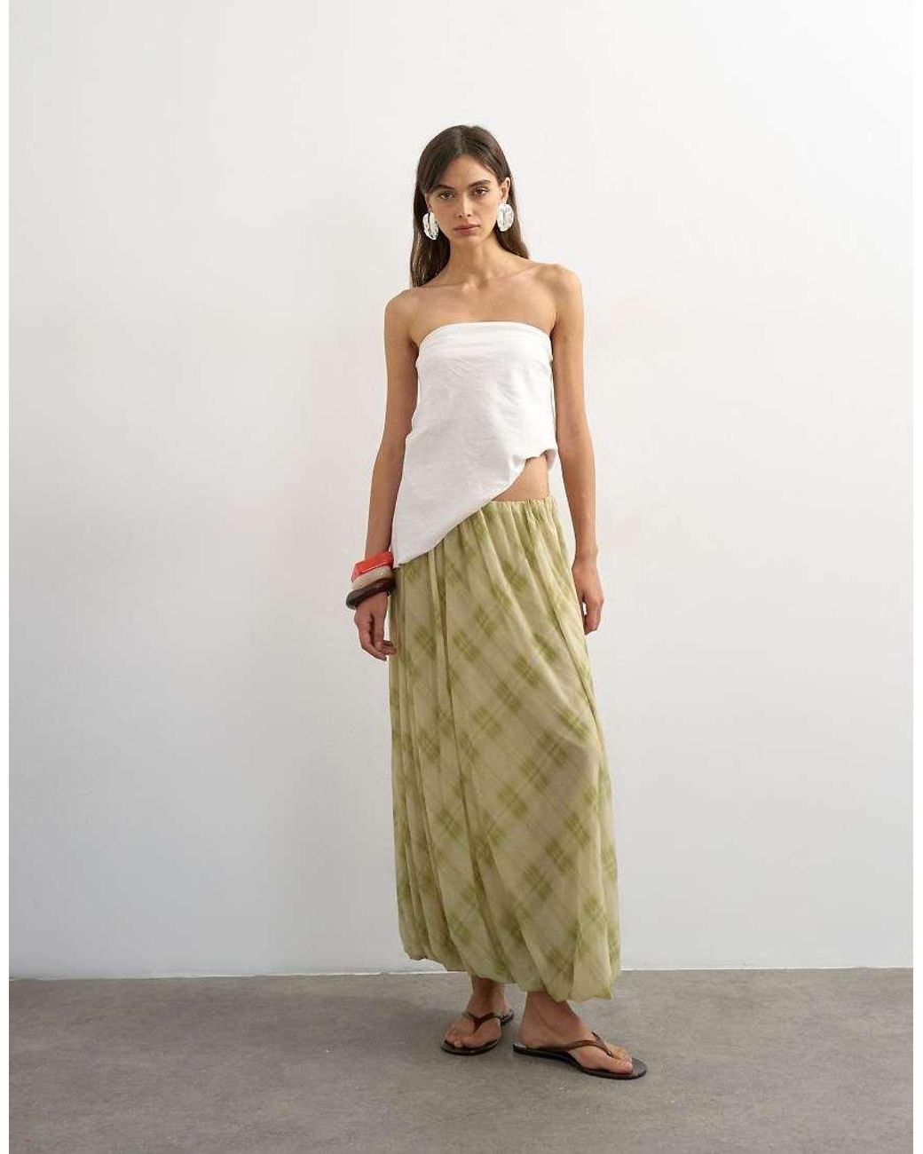 TOPSHOP Multicolor Mesh Balloon Maxi Skirt