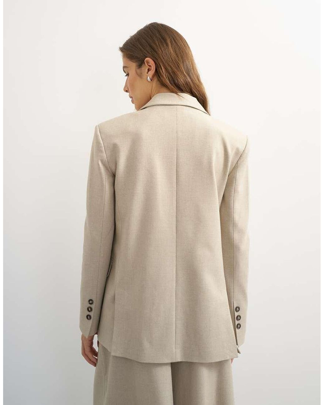 TOPSHOP Natural Boyfriend Single Breasted Blazer