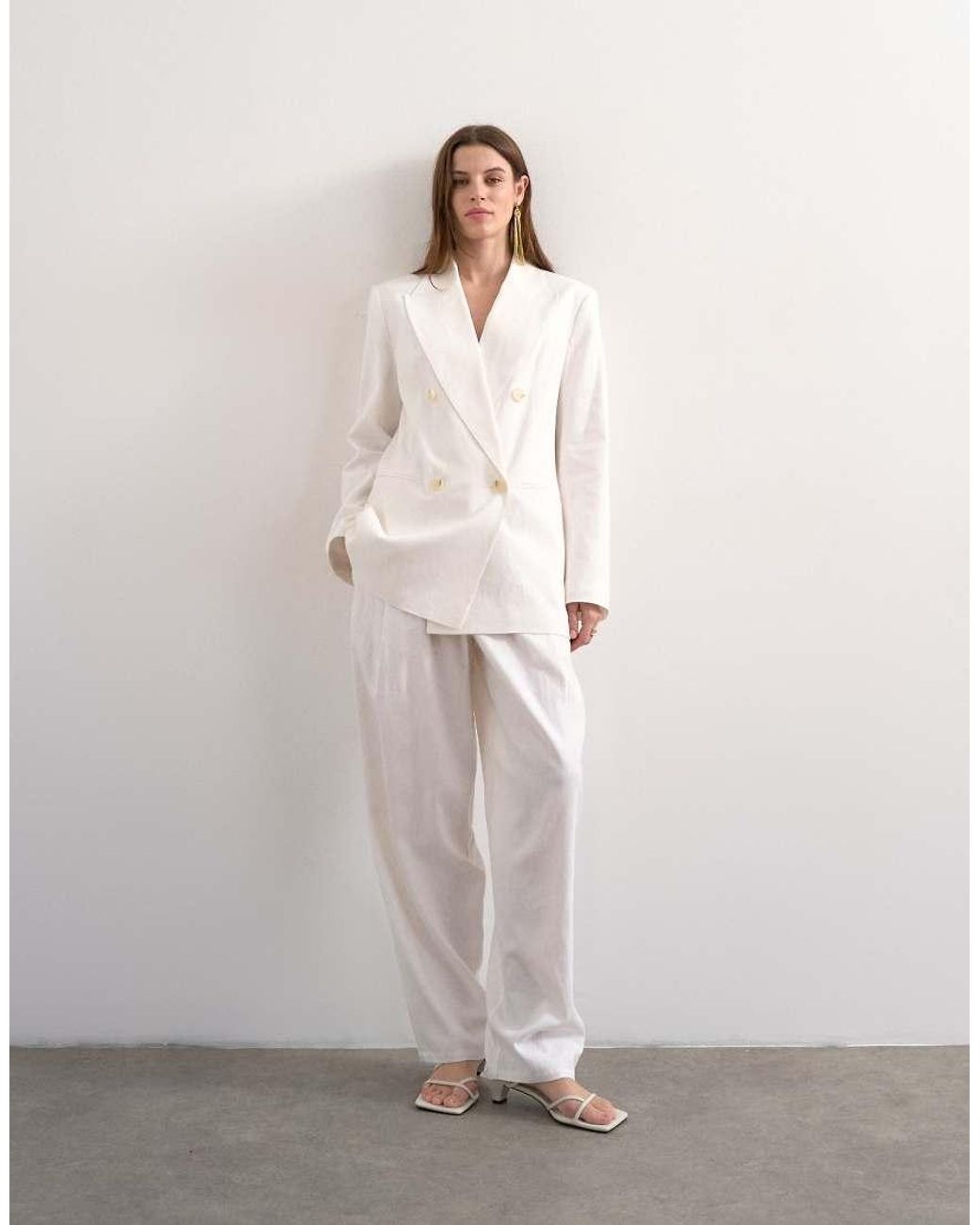 TOPSHOP Natural Linen Chuck On Blazer
