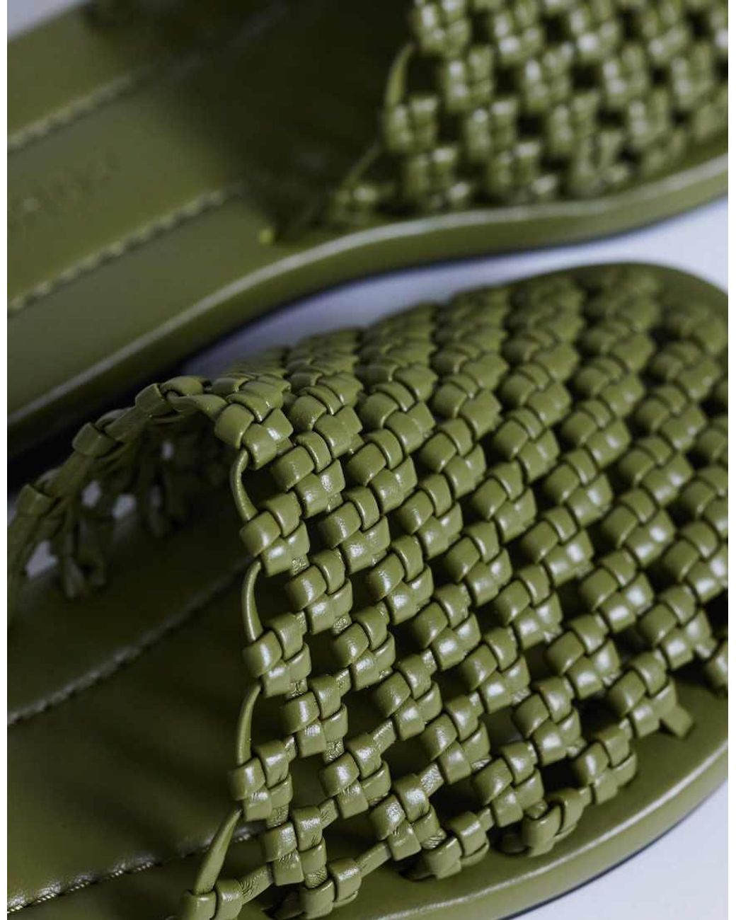 TOPSHOP Green Bibi Woven Mule