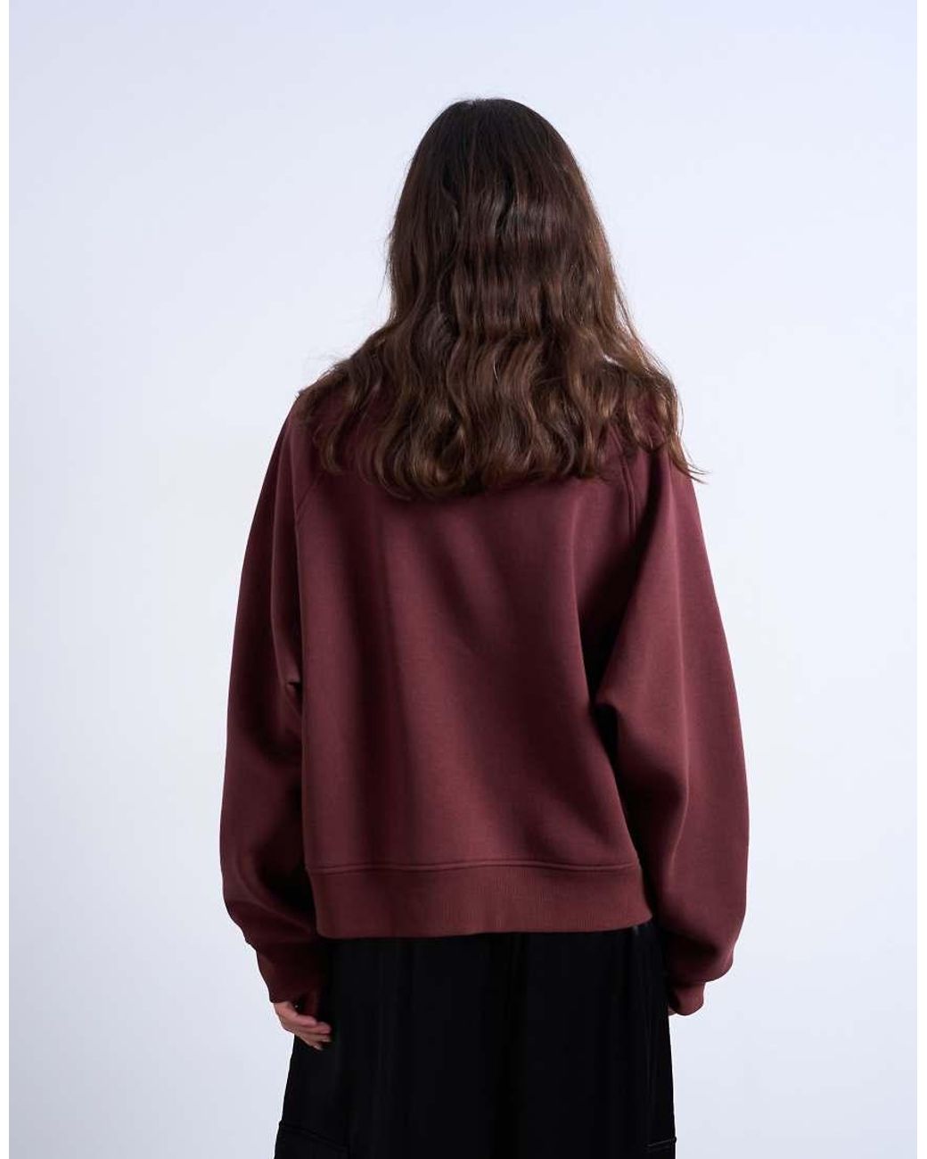 TOPSHOP Red Wrap Front Detail Sweatshirt