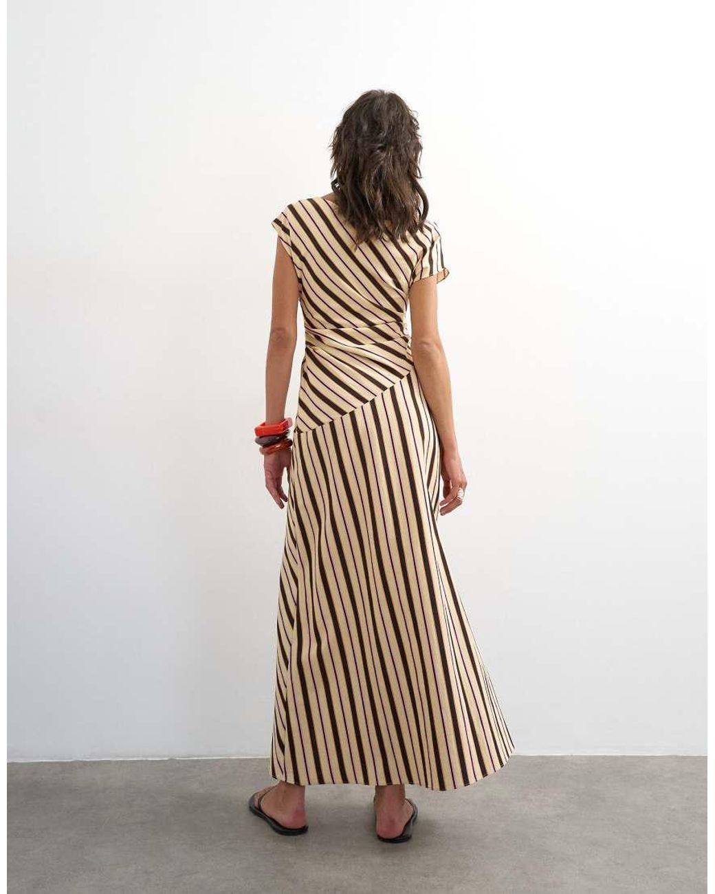 TOPSHOP White Linen Rich Fallen Shoulder Maxi Dress