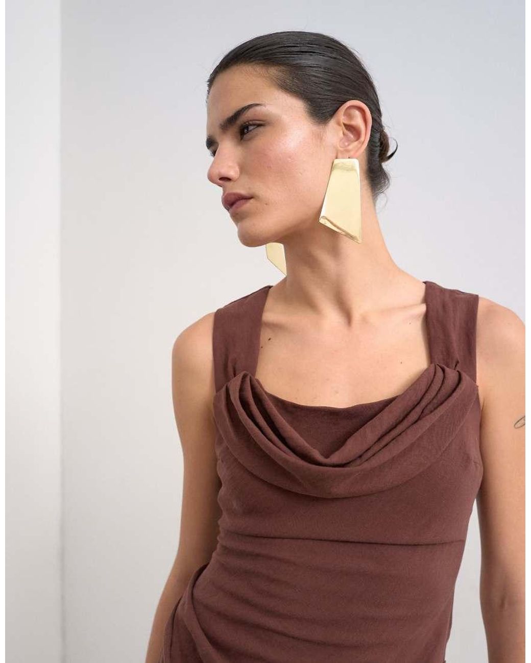 TOPSHOP Pink Structured Drape Mini Dress