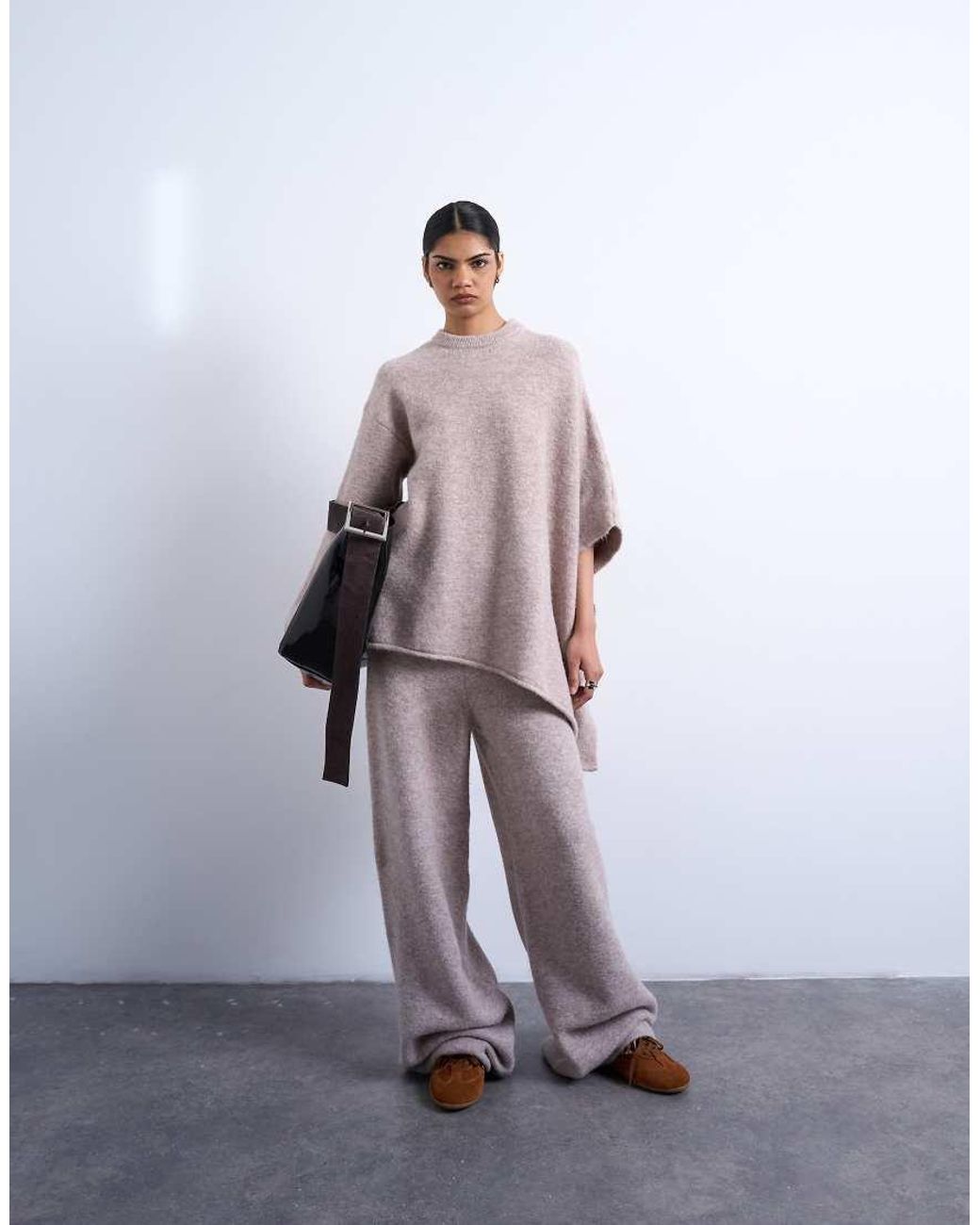 TOPSHOP White Knitted Co-Ord Trouser