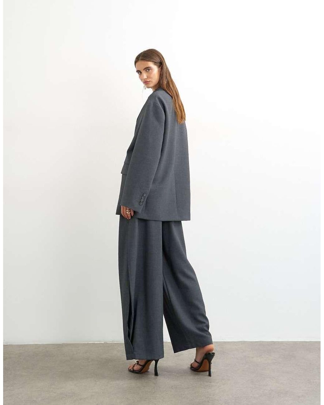 TOPSHOP White Co Ord Ovoid Side Pleat Trouser