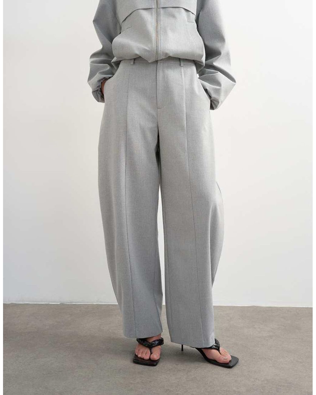 TOPSHOP Gray Co Ord Barrel Trouser