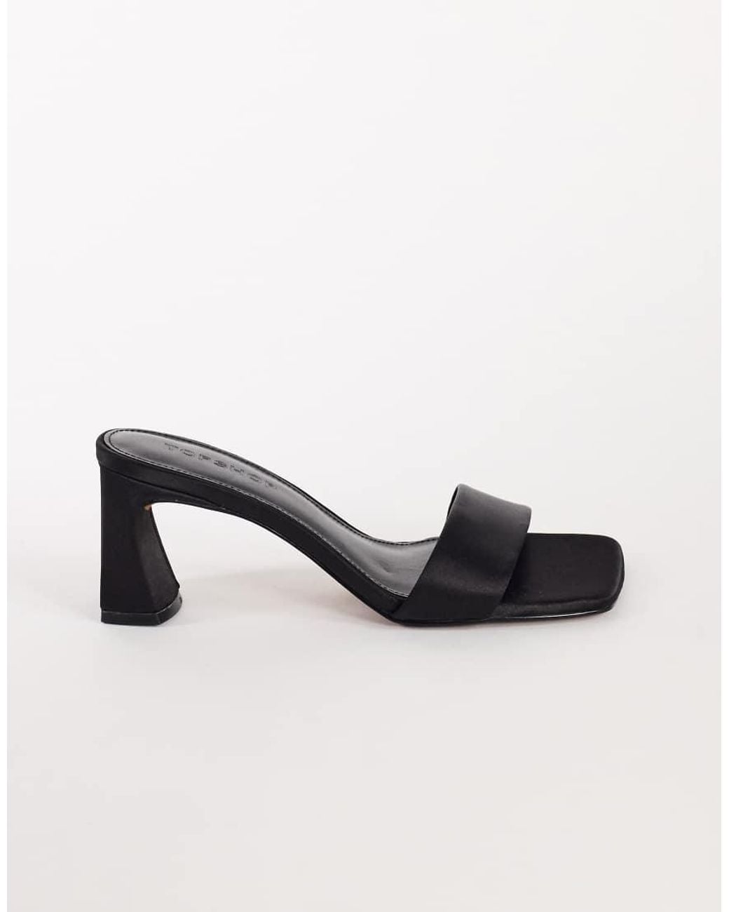 TOPSHOP Natural Nela Mid Heel Mule