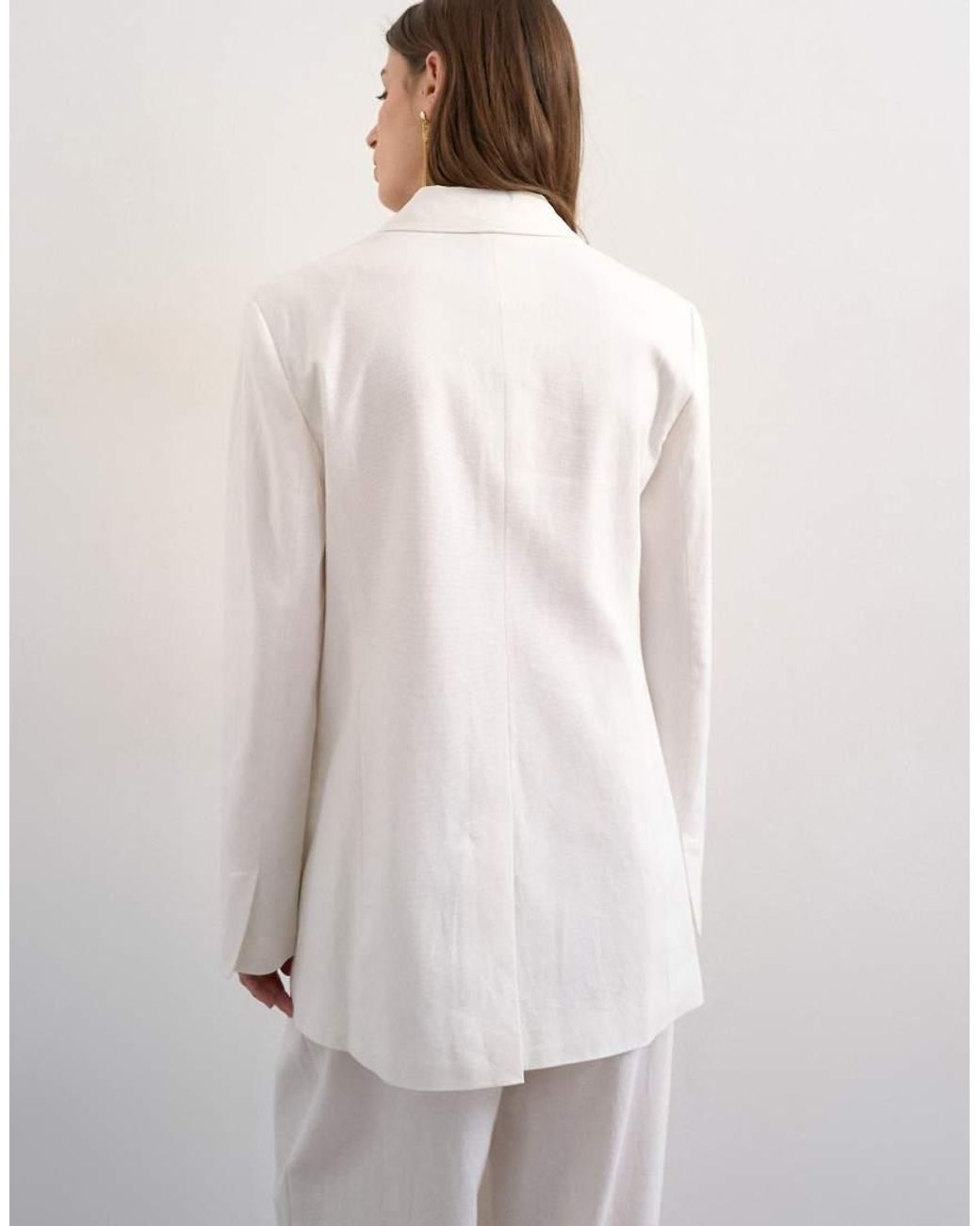 TOPSHOP Natural Linen Chuck On Blazer