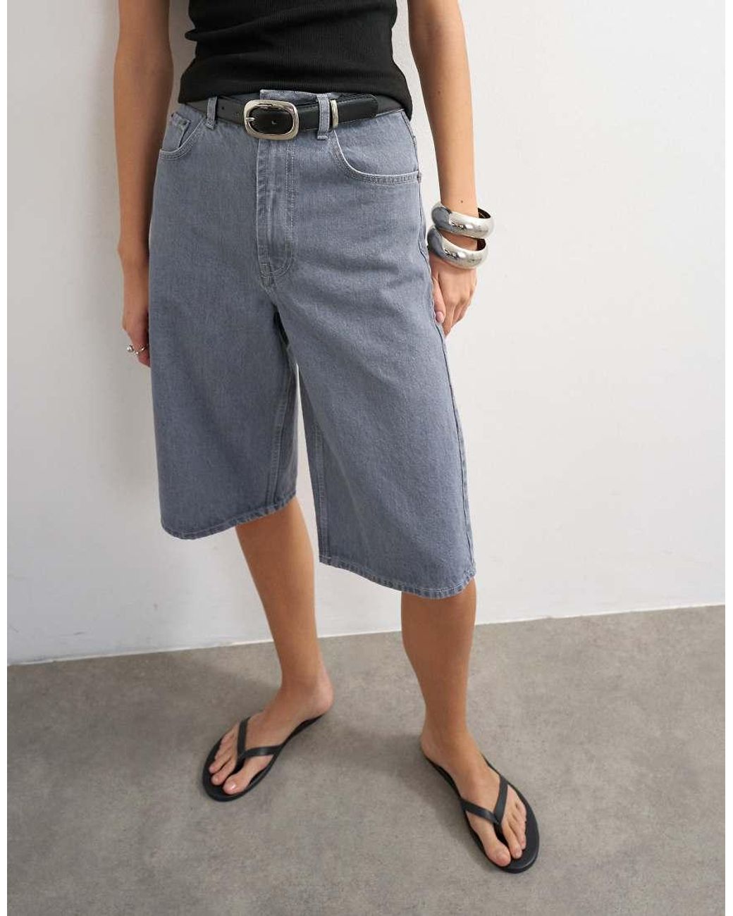 TOPSHOP Blue Denim Bermuda Shorts