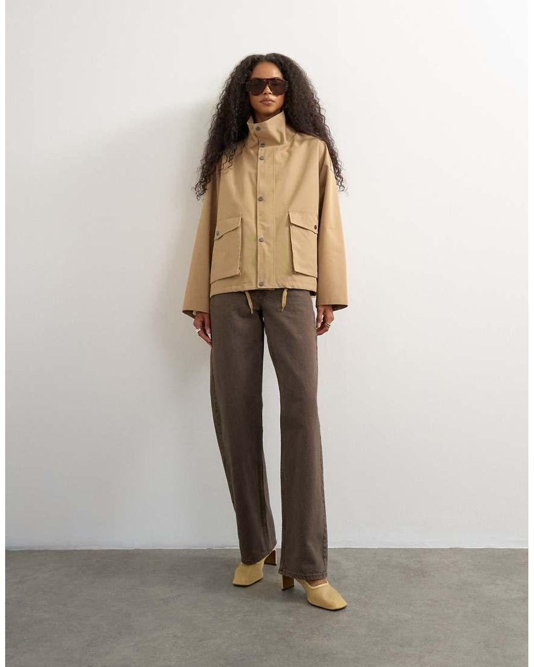 TOPSHOP Natural Bubble Hem Trench