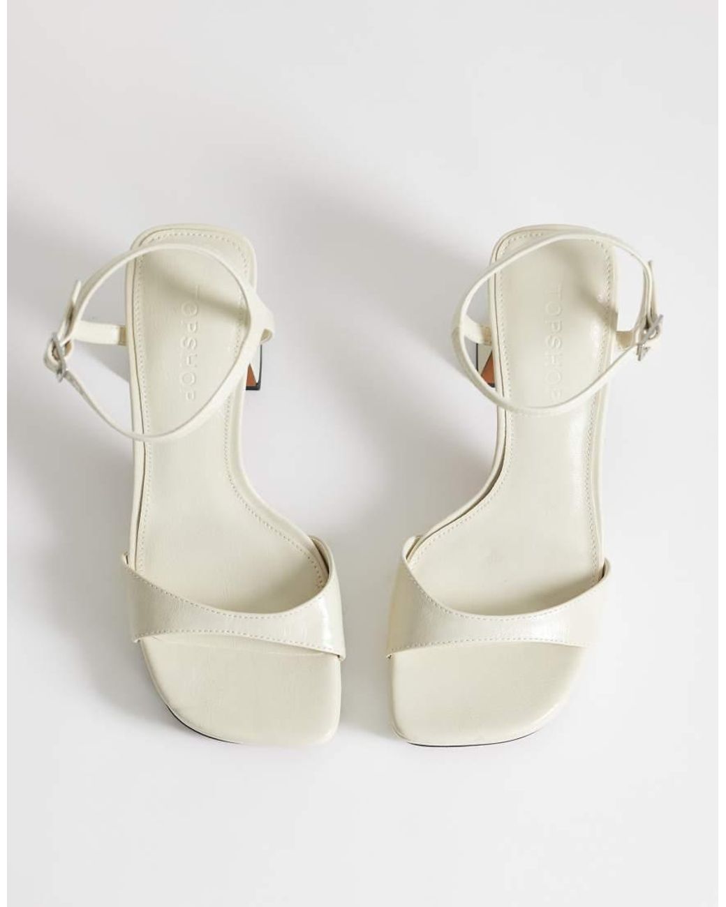 TOPSHOP White Faye Platform Two Part High Heel Sandals