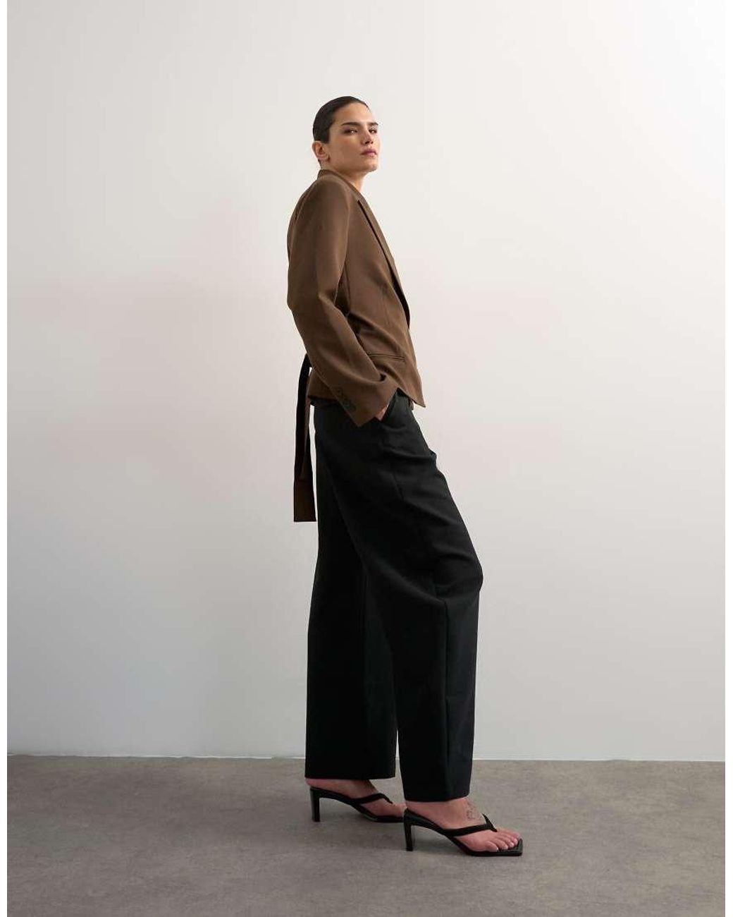 TOPSHOP Black Tailored Barrel Trouser