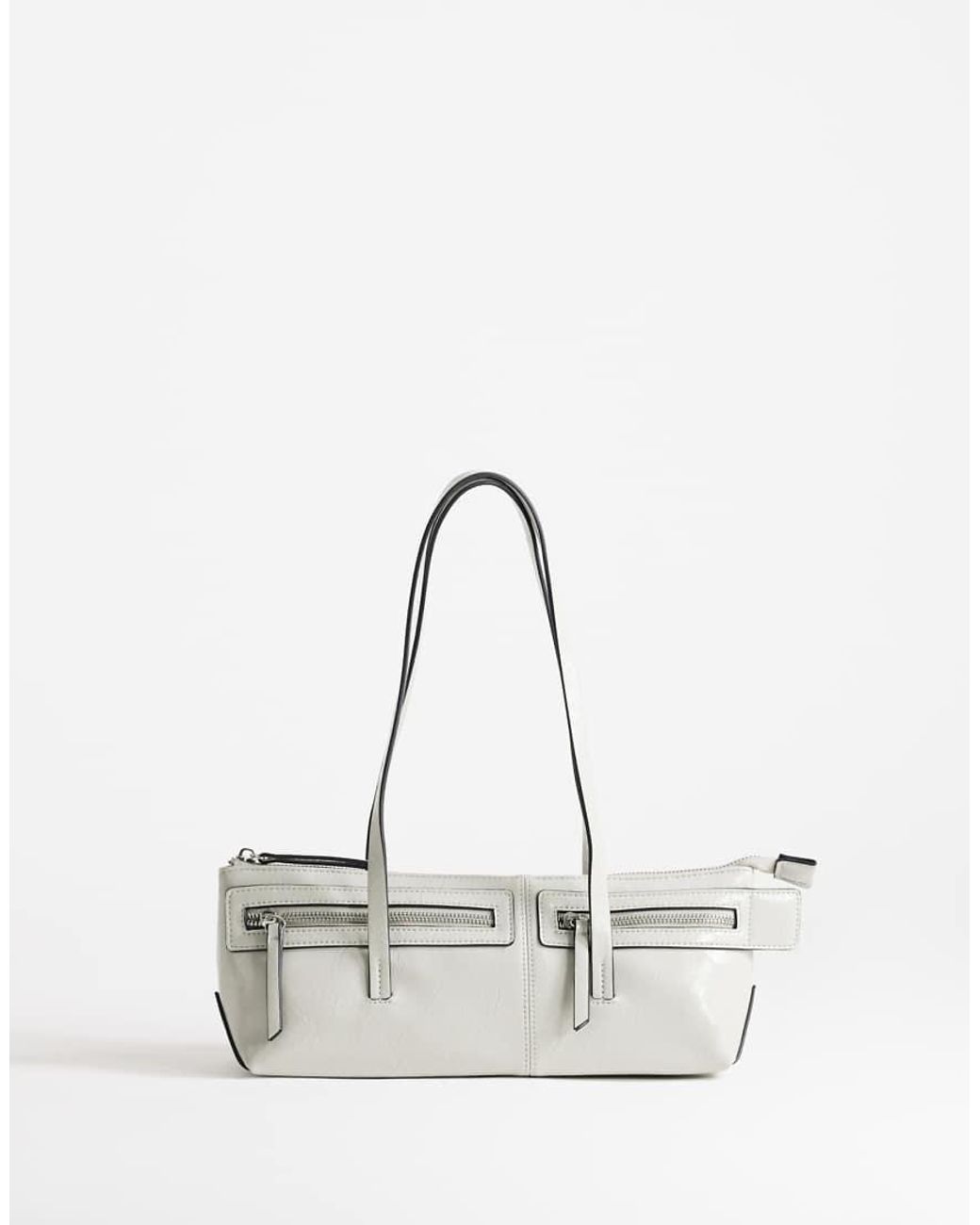 TOPSHOP White Snoopy Small Zip Front Pocket Shoulder Bag