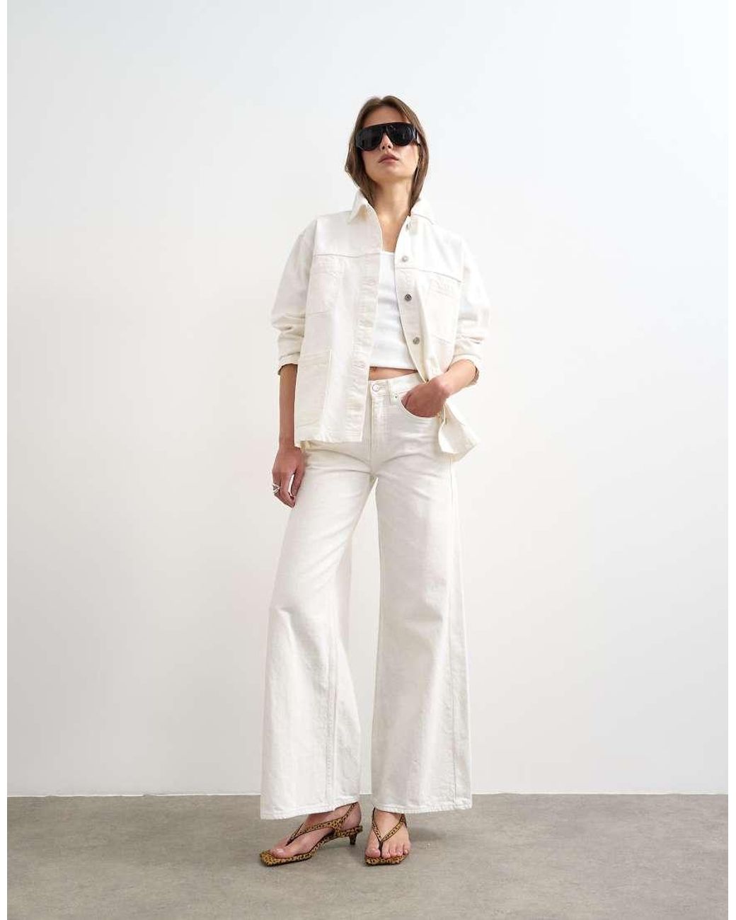 TOPSHOP White Denim Worker Jacket